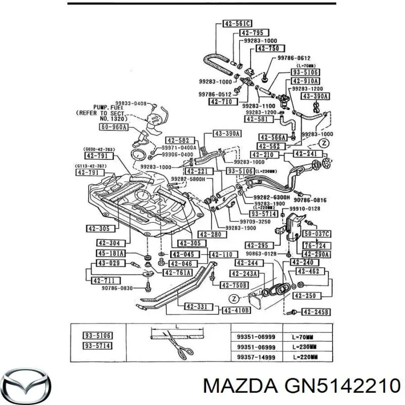 Заливная горловина топливного бака GN5142210 Mazda