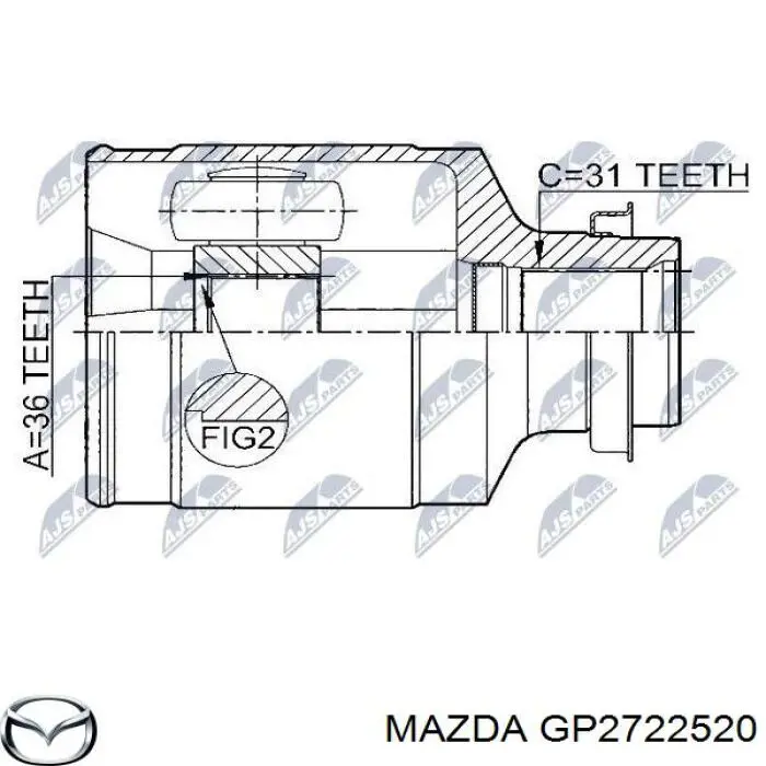 GP2722520 Mazda шрус внутренний передний правый