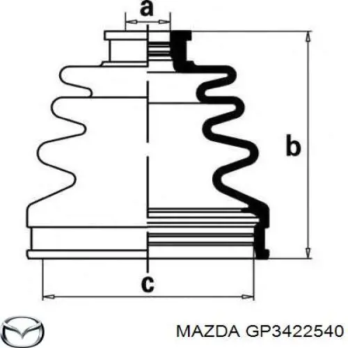 Пыльник ШРУСа передней полуоси внутренний левый GP3422540 Mazda