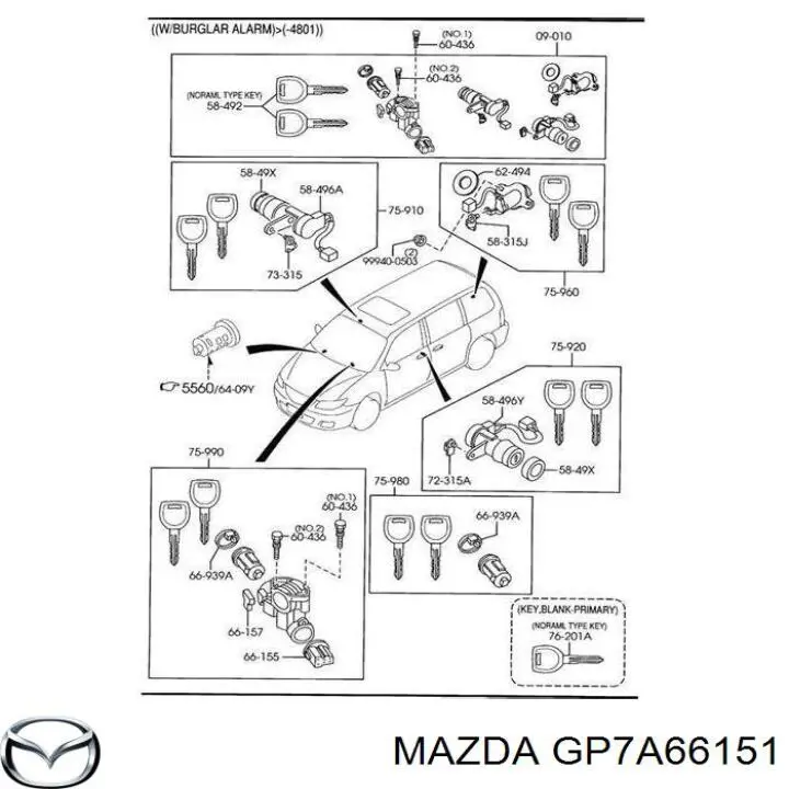  Контактная группа замка зажигания Mazda 6 