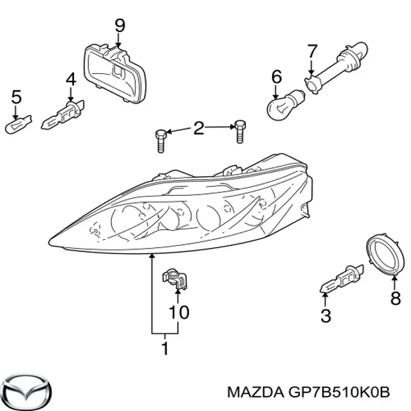 GP7B510K0B Mazda Фара передняя правая