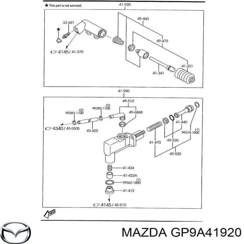 GP9A41920 Mazda цилиндр сцепления рабочий