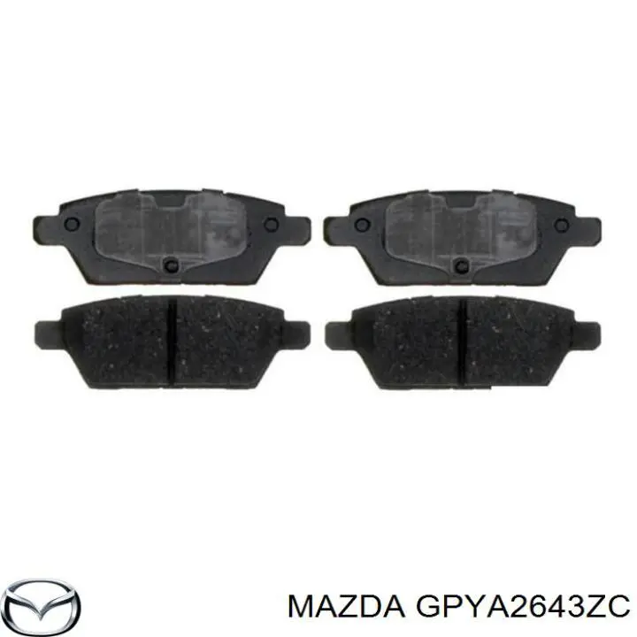 GPYA2643ZC Mazda колодки тормозные задние дисковые