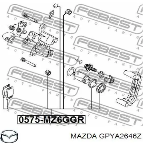 GPYA2646Z Mazda Ремкомплект заднего тормозного суппорта