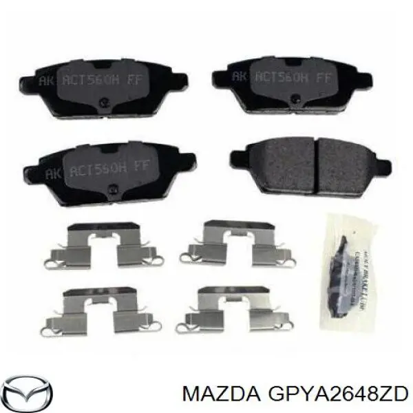 GPYA2648ZD Mazda колодки тормозные задние дисковые