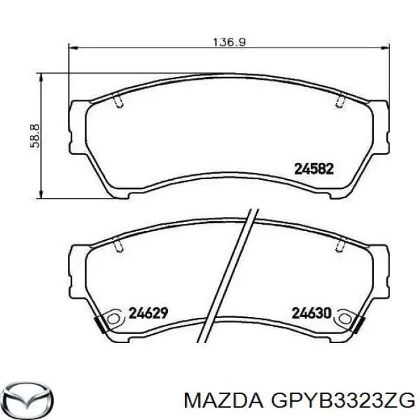 GPYB3323ZG Mazda передние тормозные колодки