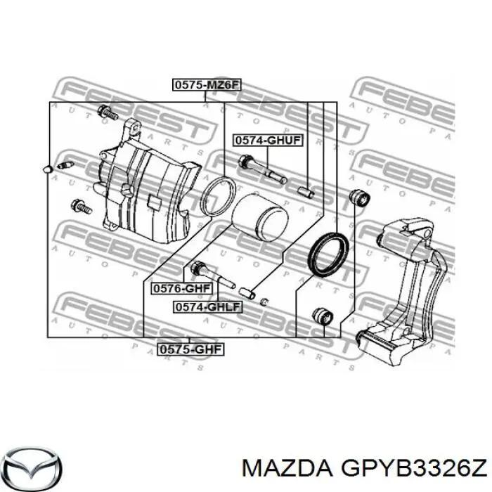 GPYB3326Z Mazda ремкомплект суппорта тормозного переднего