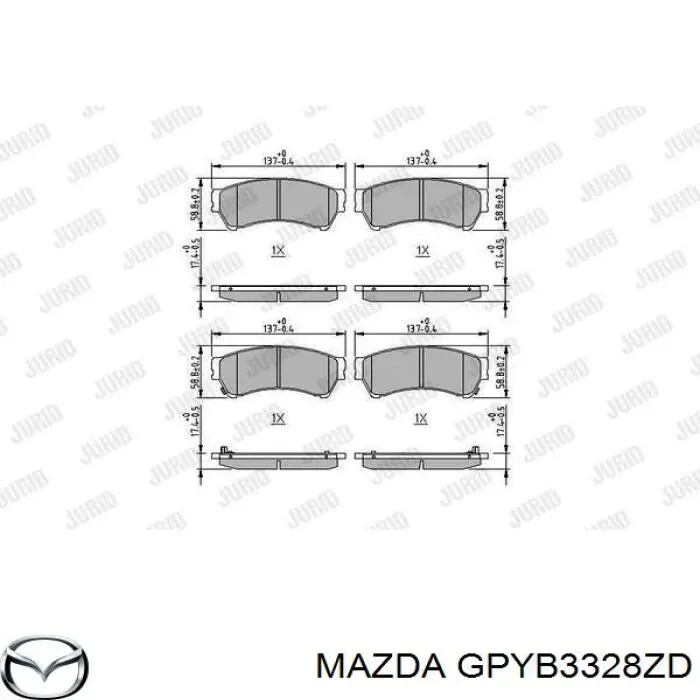 Передние тормозные колодки GPYB3328ZD Mazda
