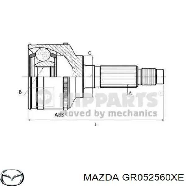 GR052560XE Mazda шрус наружный передний