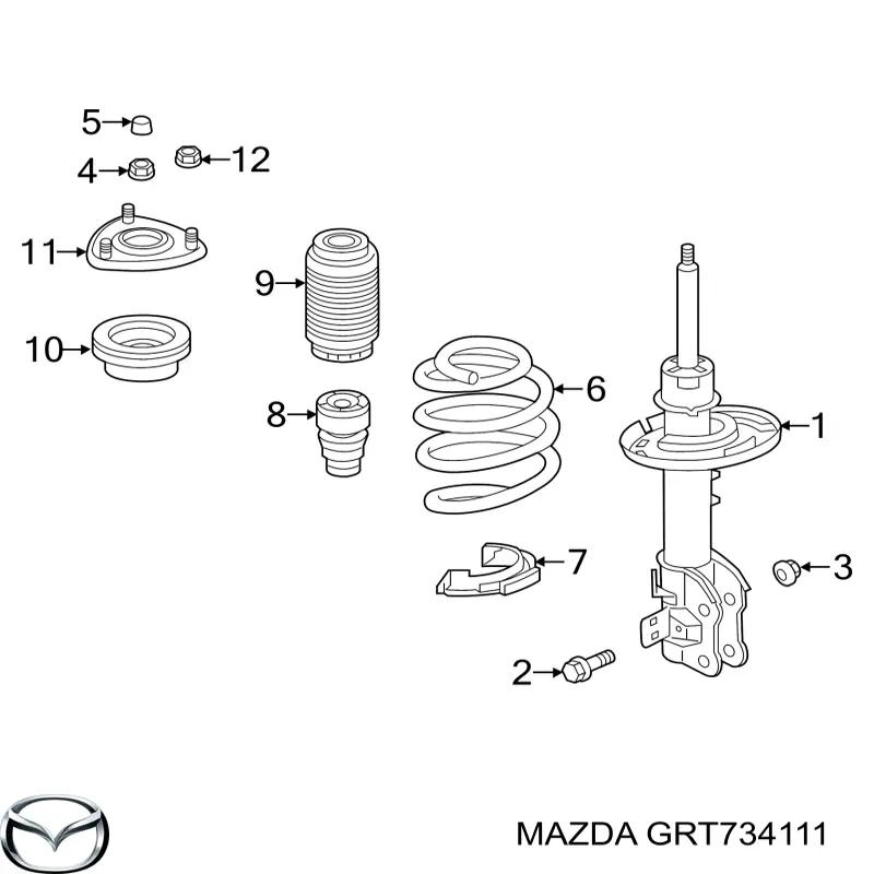 Буфер (отбойник) амортизатора переднего Mazda GRT734111