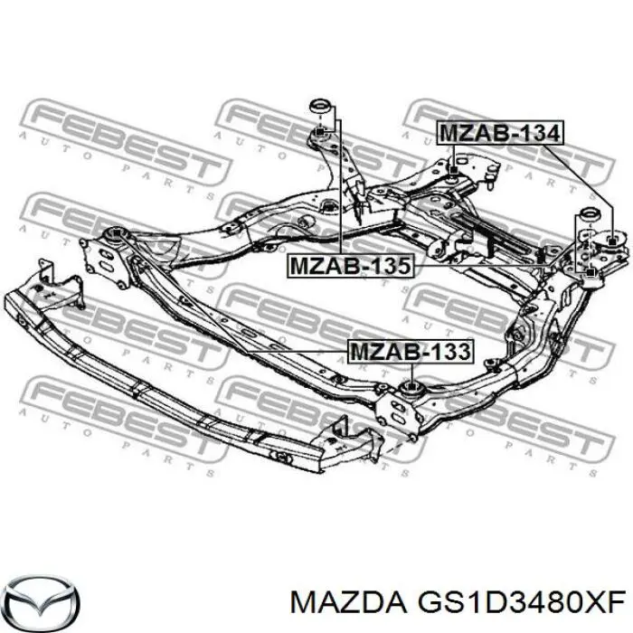 Балка передней подвески (подрамник) на Mazda 6 GH
