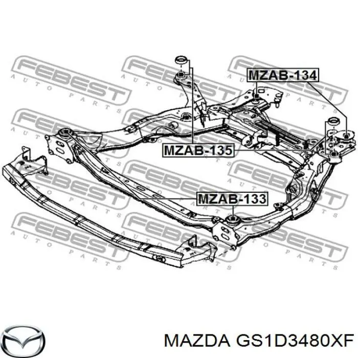 Передняя балка Mazda GS1D3480XF цена, от 215.37 USD