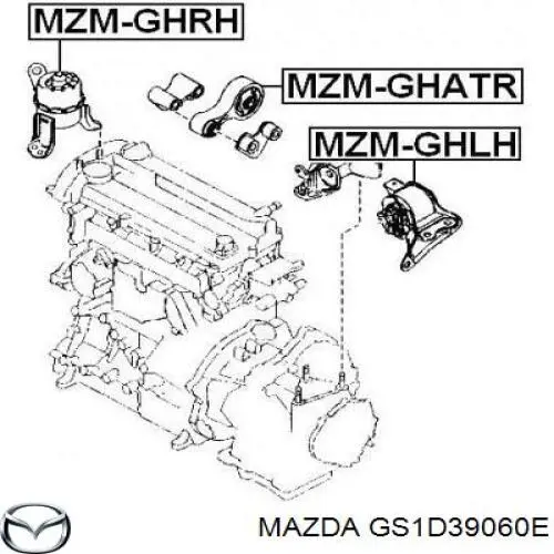 Купить GS1D39060E Mazda Правая опора двигателя