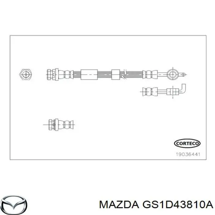 Тормозной шланг задний Mazda GS1D43810A цена, от 11.55 USD