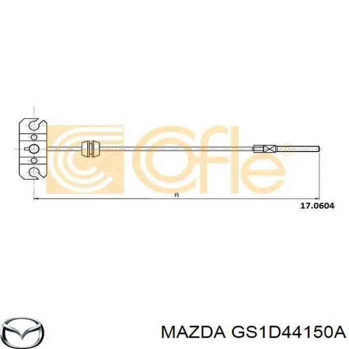 Трос ручного тормоза передний Mazda GS1D44150A