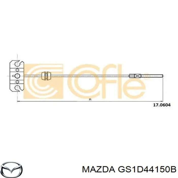 Трос ручного тормоза передний Mazda GS1D44150B