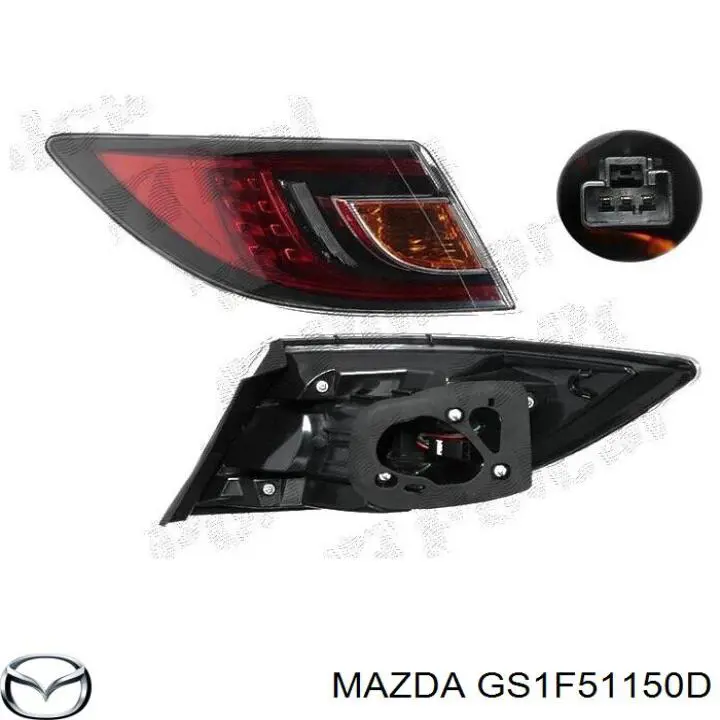 GS1G51150H Mazda lanterna traseira direita externa