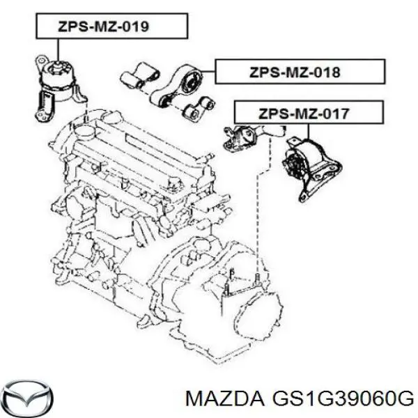 Купить GS1G39060G Mazda Правая опора двигателя