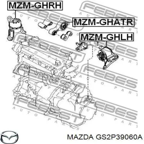 GS2P39060A Mazda подушка (опора двигателя правая)
