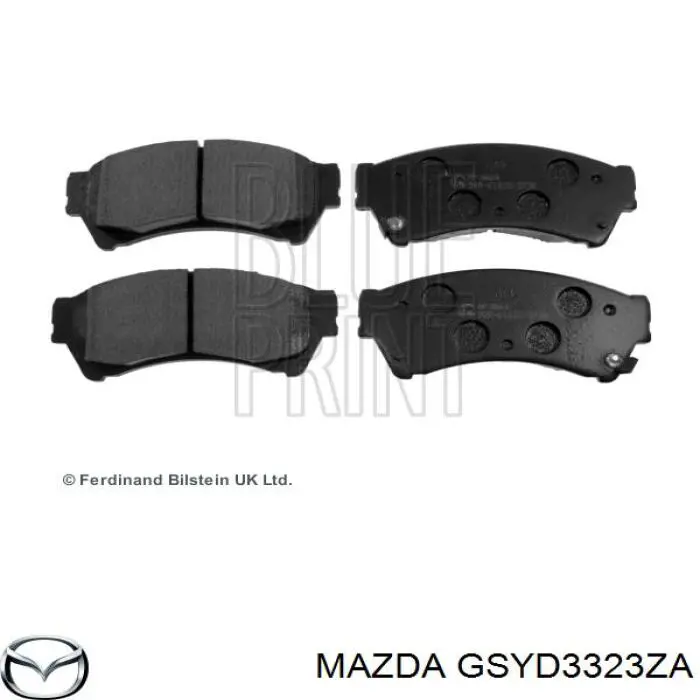GSYD3323ZA Mazda колодки тормозные передние дисковые