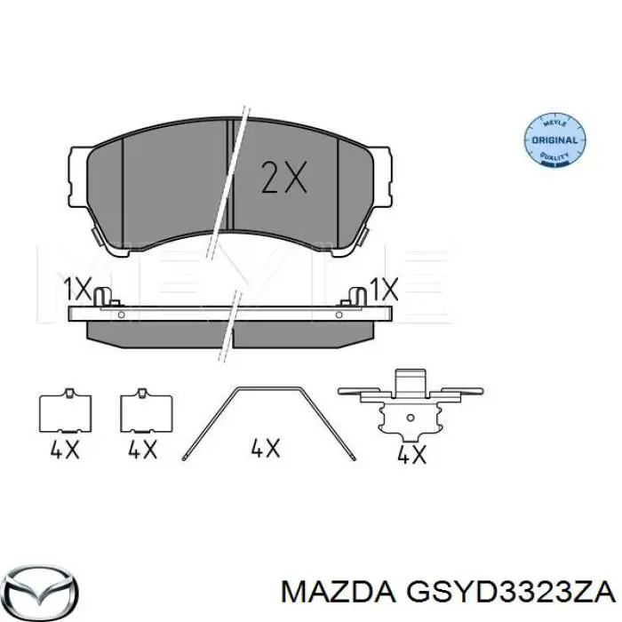 Колодки Mazda GSYD3323ZA цена, от 26.56 USD