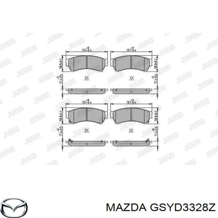 Купить GSYD3328Z Mazda Колодки тормозные