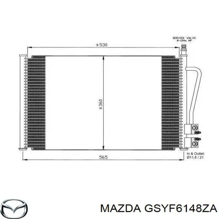 Конденсатор кондиционера Mazda GSYF6148ZA цена, от 78.85 USD