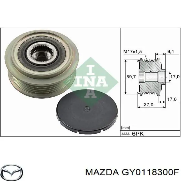 GY0118300F Mazda генератор