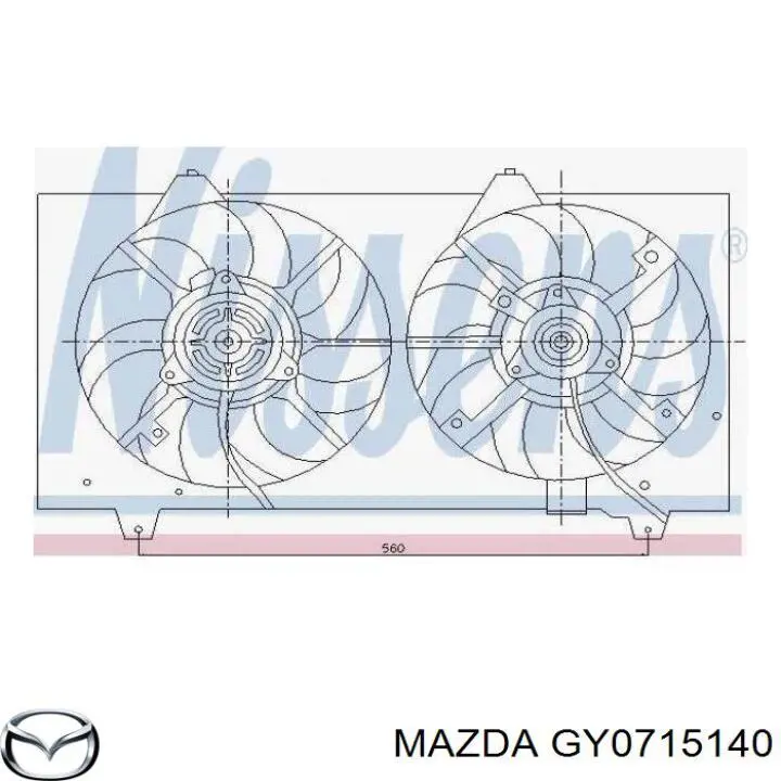 Вентилятор/крыльчатка радиатора охлаждения, левый Mazda GY0715140 цена, от 22.80 USD