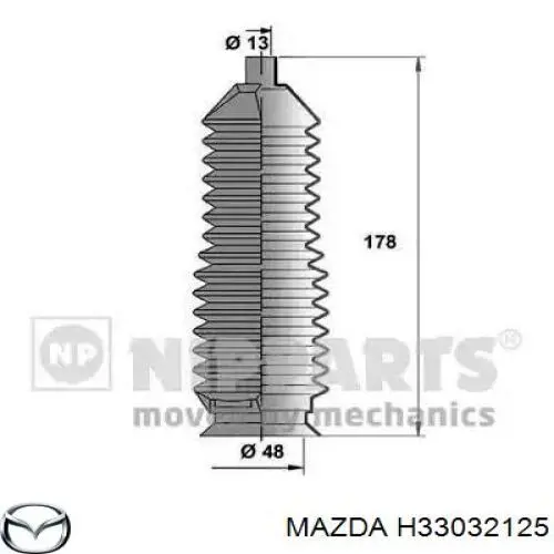 MB266166 Mitsubishi Чехол рулевой рейки правый