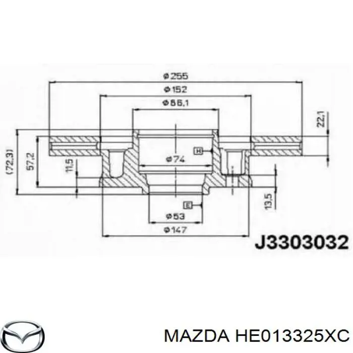 HE013325XC Mazda Диск тормозной передний