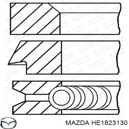 HE1823130 Mazda кольца поршневые комплект на мотор, std.
