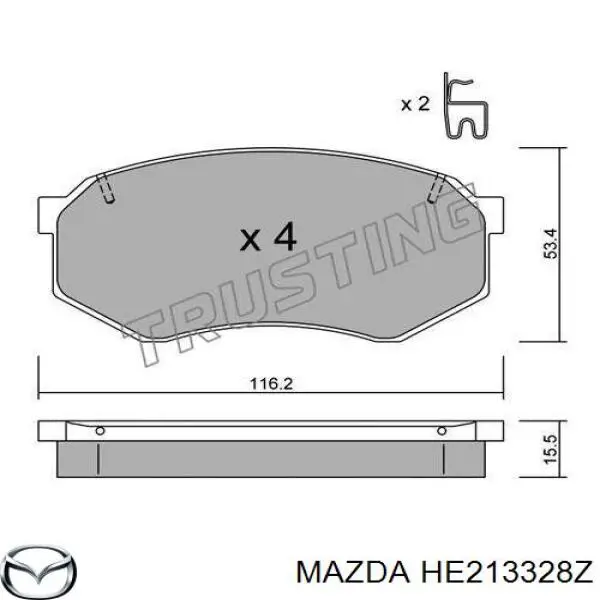 Купить HE213328Z Mazda Колодки тормозные