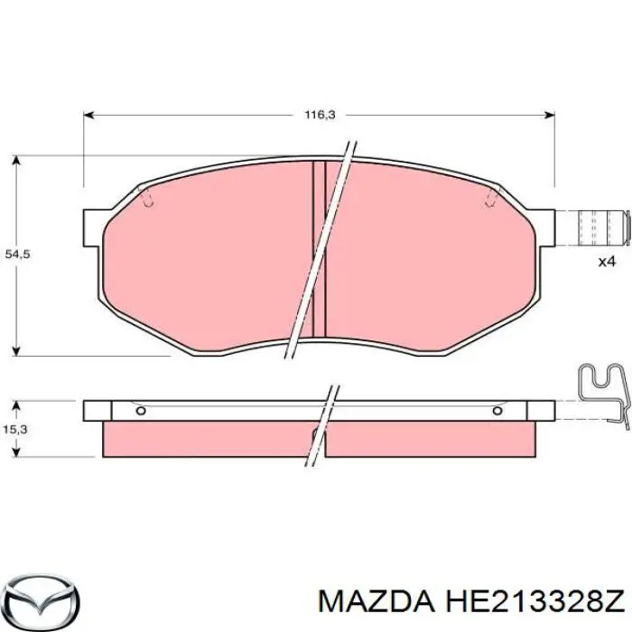 Передние тормозные колодки HE213328Z Mazda