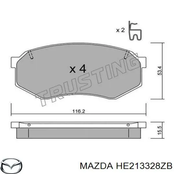 HE213328ZB Mazda Колодки передние
