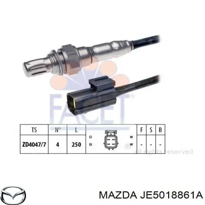 Датчик кислорода до катализатора JE5018861A Mazda