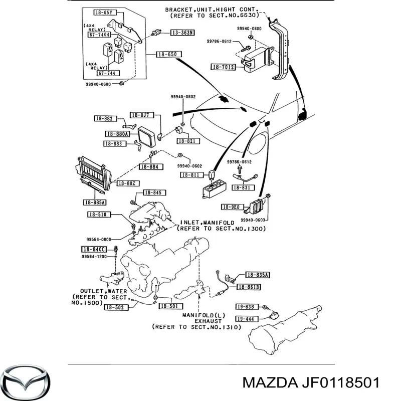 Indicador, presión del aceite JF0118501 Mazda