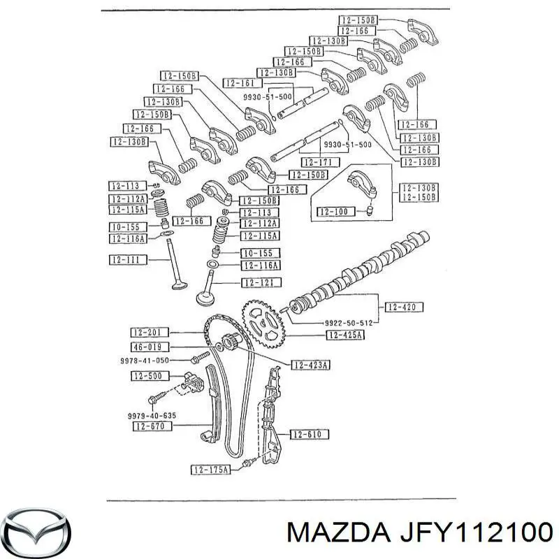 Empujador de válvula JFY112100 Mazda