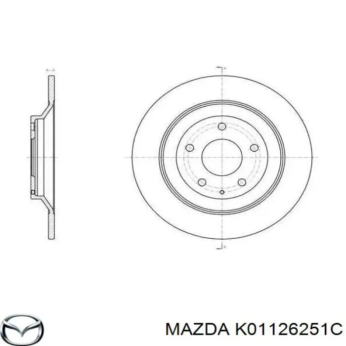 Диск тормозной задний Mazda K01126251C