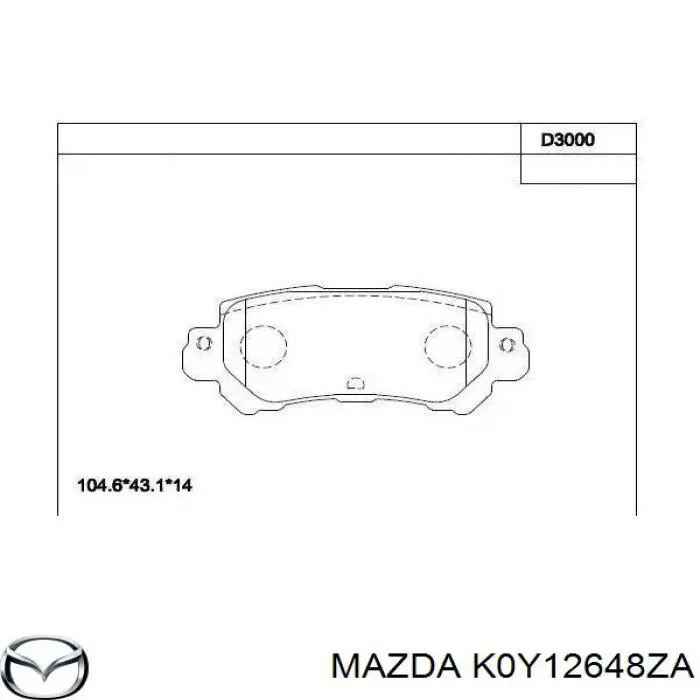 Колодки дисковые  Mazda K0Y12648ZA цена, от 35.25 USD