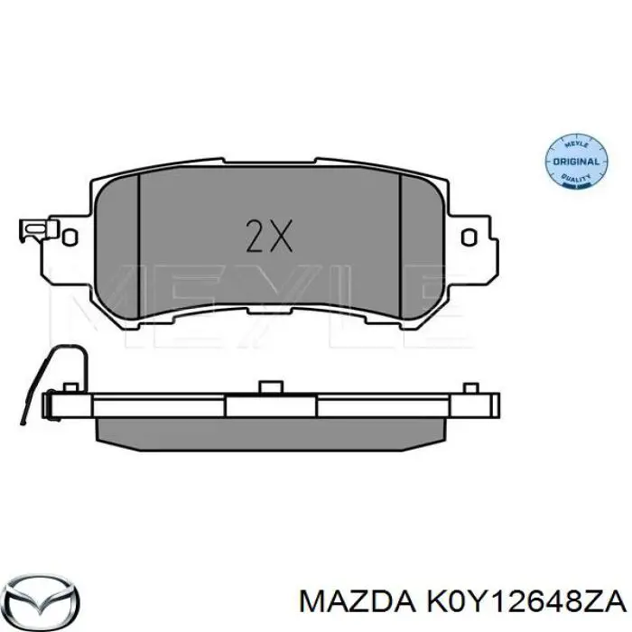 Купить K0Y12648ZA Mazda Колодки тормозные задние, дисковые