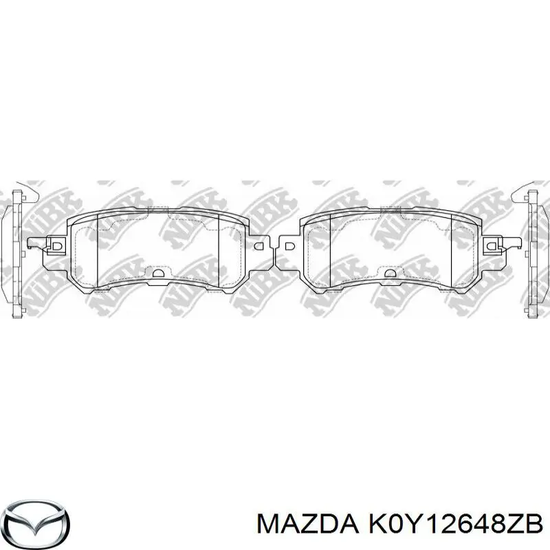 Задние тормозные колодки K0Y12648ZB Mazda