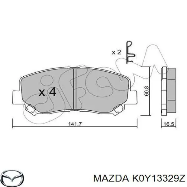 Передние тормозные колодки K0Y13329Z Mazda