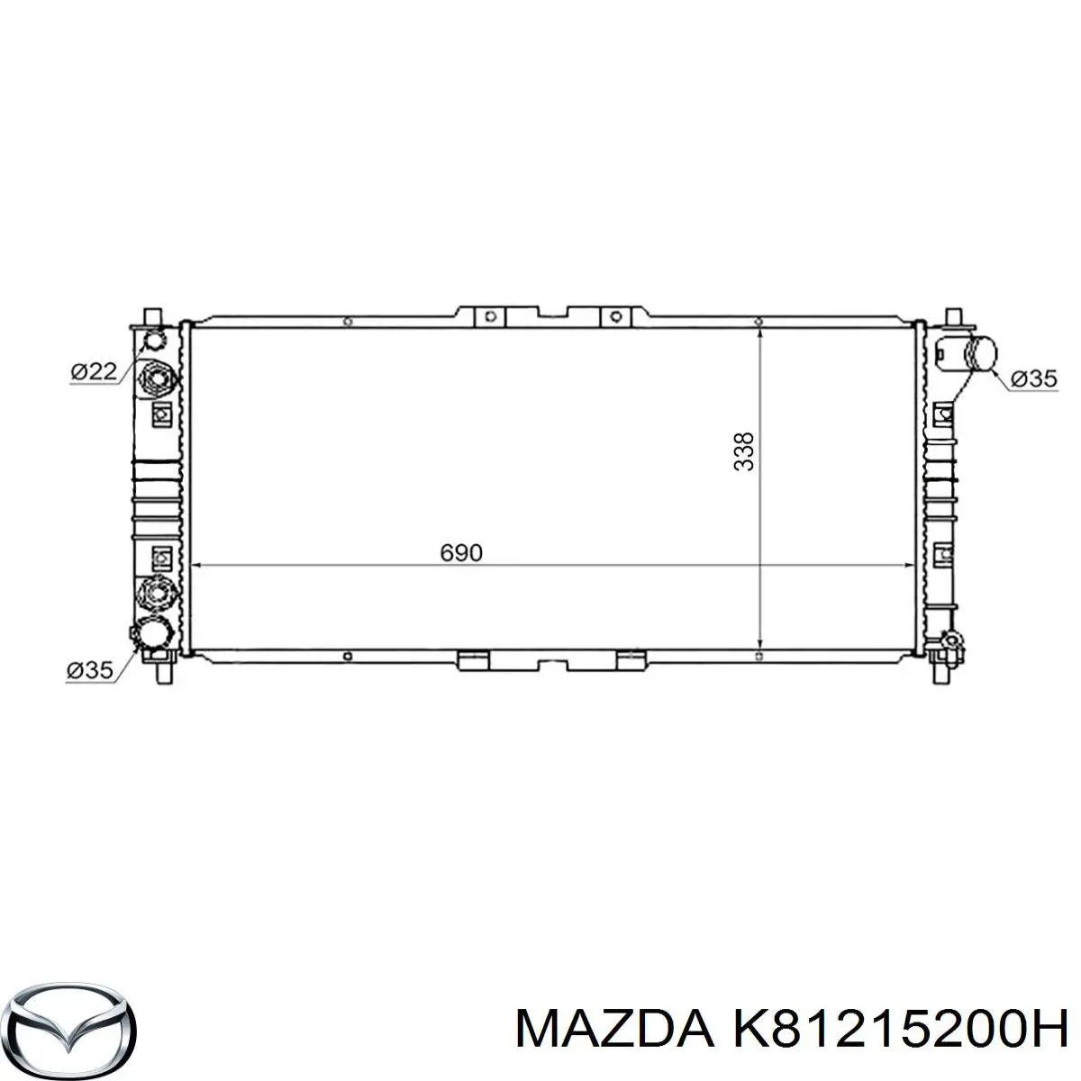 Радиатор K81215200H Mazda