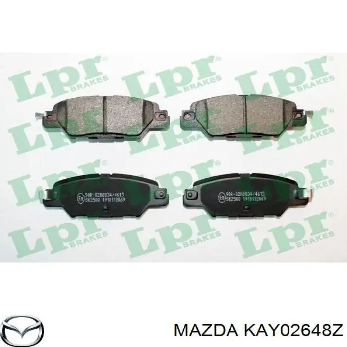 Купить KAY02648Z Mazda Колодки тормозные задние, дисковые