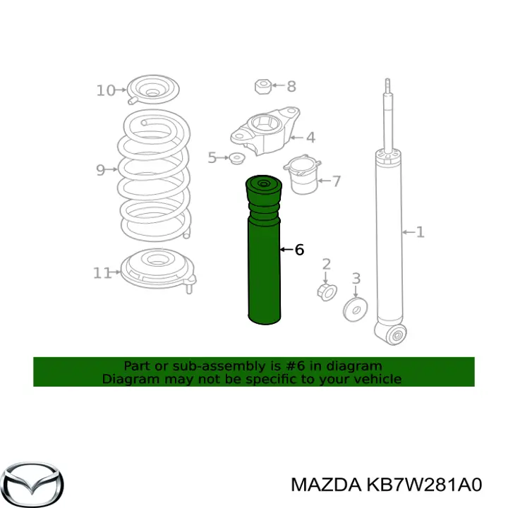 KB7W281A0 Mazda Пыльники и отбойники амортизатора