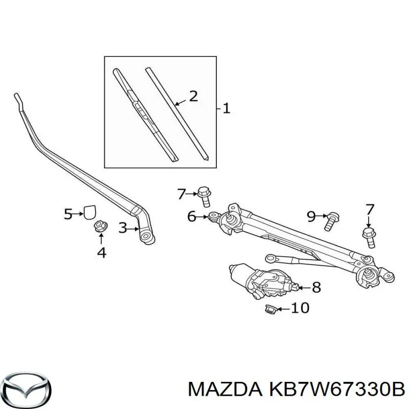 Щетка-дворник лобового стекла водительская на Mazda CX-5 KE