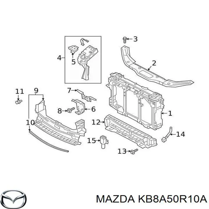 Жалюзи радиатора охлаждения Mazda KB8A50R10A