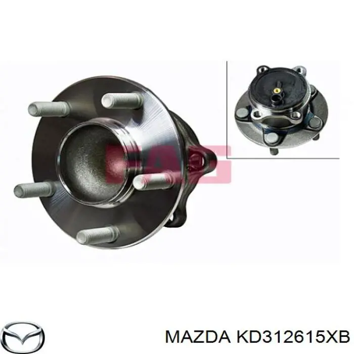 KD312615XB Mazda cubo traseiro