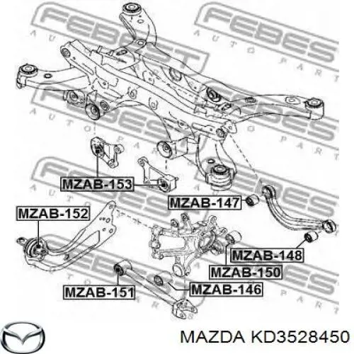 Сайлентблок заднего верхнего рычага Mazda KD3528450 цена, от 15.18 USD